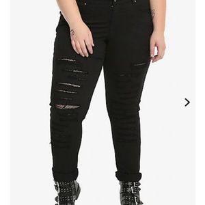Tripp distressed fishnet jeans